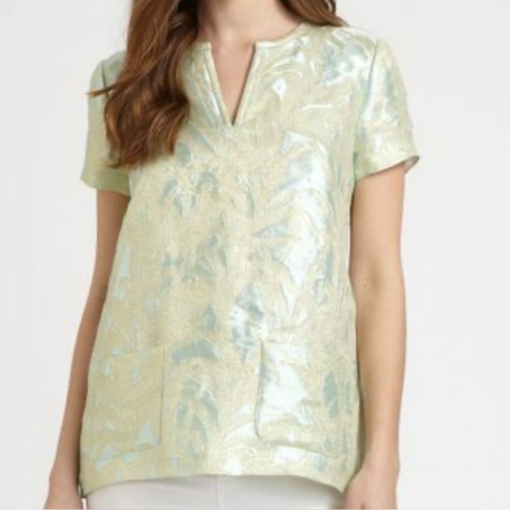 Kate Spade Emmaline Top Silk Metallic Tunic sz 0 ( XS )